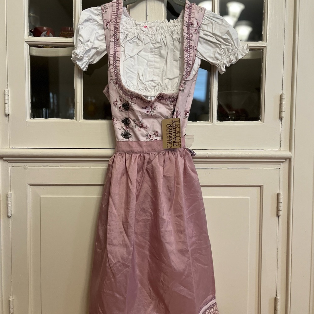 Pink Floral Dirndl Dress